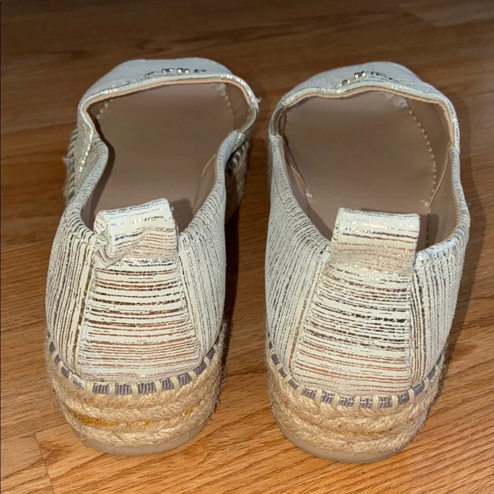 DKNY Shimmering Silver Espadrilles